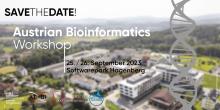 Save the date: Austrian Bioinformatics Workshop in Hagenberg, Sep 25/26, 2023